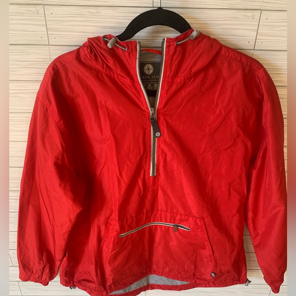 Lauren James red 1/4 zip pullover Windbreaker Jacket